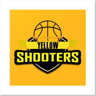 Sporty Basketball Team Yellow Shooters Posters and Art